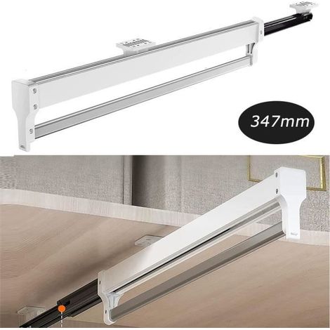 Tringle à vêtements extensible pour retirer les cintres - Réglable - 347 mm - Blanc (1/4)