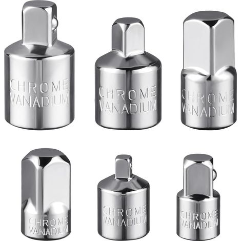 Flintronic Jeu d’adaptateurs de Douilles, 6 Pièces Adaptateur à Cliquet Réducteur de Douille 1/2" à 3/8",3/8" à 1/2",3/8" à 1/4",1/4" à 3/8",1/2" à 1/4",1/4" à 1/2" pour Cliquets à écrous, Douilles