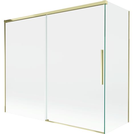 Paroi de douche Mexen Rox 2 volets coulissants 180 + 90 x 150 cm, transparent, doré - 8C9-180-090-50-00