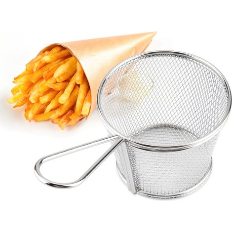 Mini paniers à frites en acier inoxydable, passoire de présentation alimentaire, outil de cuisson des pommes de terre (1/5)