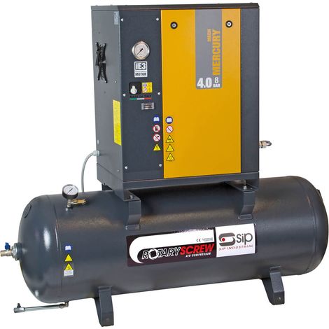 SIP RS4.0-08-200BD 200ltr Rotary Screw Compressor - L61 x W152.5 x H146 cm