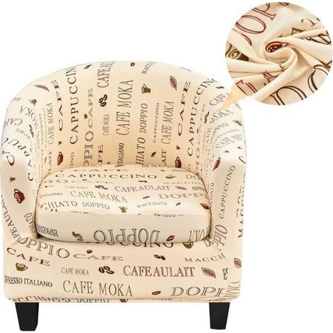 Housse Fauteuil Cabriolet,VIPITH 2 pièces Housse de Fauteuil Tullsta Cocktail Extensible Housse Tub Chair Salon (Careau 2)-I (1/4)