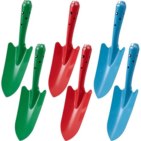 Lot de 6 pelles de jardin en métal pour planter, creuser et transplanter, petite pelle de jardin avec poignée ergonomique, outil de jardinage robuste pour adultes (1/5)