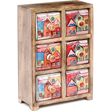 Signes Grimalt Décoration Specr Je spécifie avec 6 boîtes de tiroirs et bijoutiers 11x20x28cm 28364 (1/4)