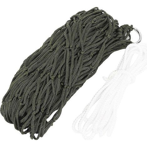 Hamac d'extérieur en filet hamac de camping pour une personne hamac simple en nylon avec corde (1/4)
