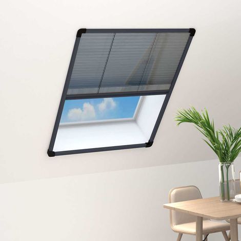 Moustiquaire plissée pour fenêtre Aluminium Anthracite 60x80 cm (1/5)