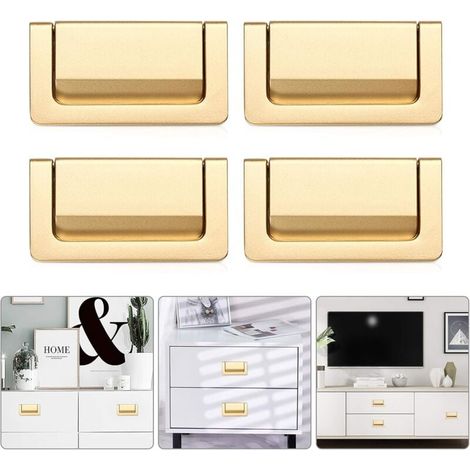 Pack, Door Knobs, Hidden Door Knobs, Invisible Flat Cabinet Knobs, Furniture Door Knobs, 64mm Plain Furniture Knobs MUMU (1/4)