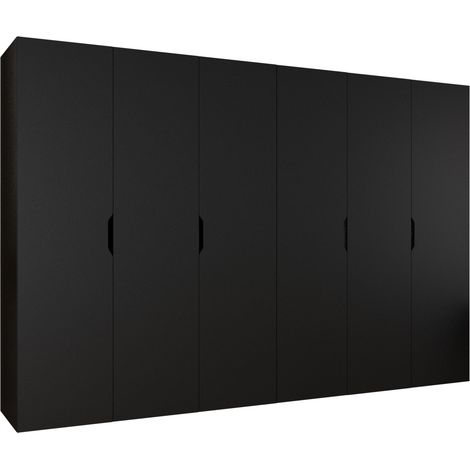 Armoire Hartford 517, Noir, 202x300x50cm, Portes d'armoire: Avec des charnières, Nombre d'étagères: 0 (1/4)