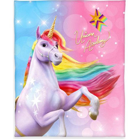 Herding Unicorn Academy Coperta in morbido pile, 130 x 160 cm, 100% poliestere, multicolore (1/5)