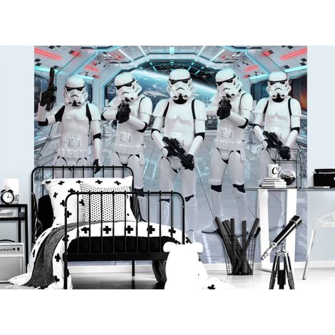 Papier peint Walltastic 5 Stormtroopers avec armes - Star Wars - 305x244cm (1/4)