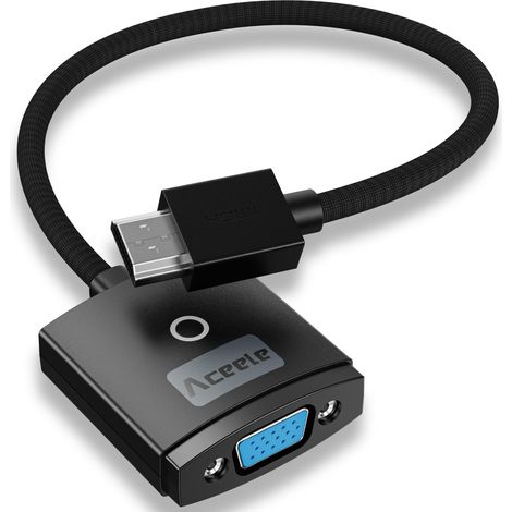 Adaptateur HDMI vers VGA Full HD, mâle vers femelle, pour ordinateur, ordinateur portable, PC, moniteur, projecteur, TVHD, Chromebook, Raspberry Pi, Roku, Xbox et plus encore. (1/5)