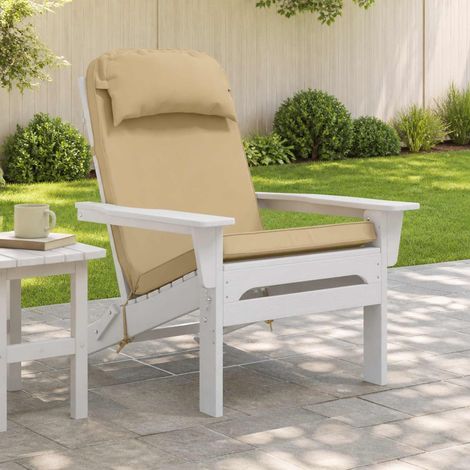 vidaXL Coussin de chaise Adirondack 100 % polyester Beige (1/5)