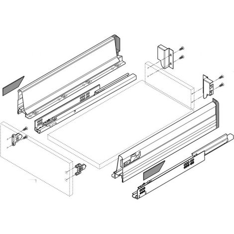 Cote double paroi ANTARO blumotion hauteur 98,5mm 270mm - BLUM - INT358M270GR