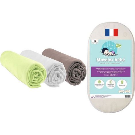 Matelas Couffin 32x72 + 3 Draps housse (1/4)