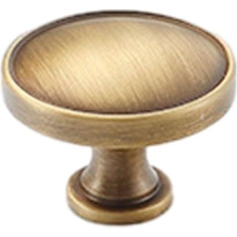 Poignée de meuble en cuivre, style rétro, pour tiroir ou armoire, diamètre 15 mm (1/5)