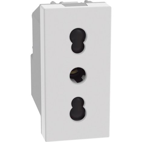 Presa compatibile con Bticino MatixGo 4BPBP.JW Tipo JW4180 16A bianco Bipasso