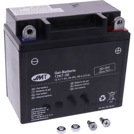 Batterie gel JMT JM12N7-3B 12V 8Ah (équivalent Yuasa 12N7-3B)