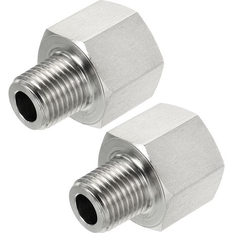 2pcs Hexagonal Réduction Bague 1/4 PT Mâle à 3/8 PT Femelle (1/5)