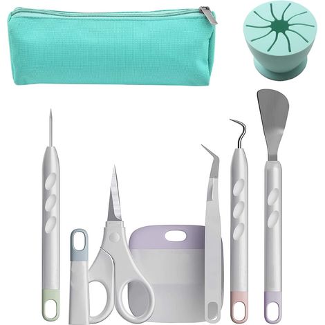 Lot de 8 outils de désherbage en vinyle - Accessoires pour traceur - Outils de bricolage - Outils de découpe pour vinyle autocollant, silhouette, HTV, cameos, inscriptions (1/5)