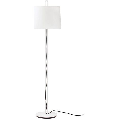Faro MONTREAL - Lampadaire Abat-jour Tappered Rond Blanc, E27 (1/4)