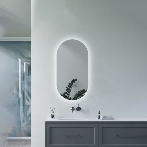 Signature Matilda Oblong Back-Lit LED Bathroom Mirror with Demister Pad 800mm H x 400mm W (1/4)