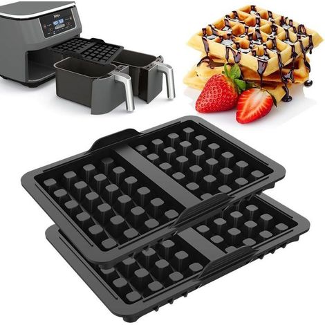 Moules gaufres friteuse air chaud Ninja - 2 pièces, silicone - Convient pour Ninja AF400EU/AF451EU/SL400EU/AF500DE Étiquette (1/5)