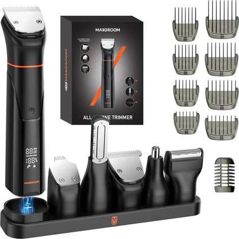 6-in-1 Men's Electric Beard Trimmer with Organised Storage Base, Dual Charging Mode (Base (1/5)