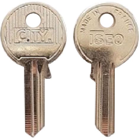CHIAVE OTTONE NICHELATO '020079' lunghezza 24,3 mm - 4 spine- 10 pezzi  - ISEO
