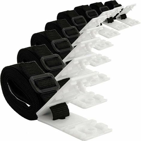 lune-Set of 8 Fixing Kit for Swimming Pool Solar Cover, Retaining Straps and Fixing Clips, Adhesive Straps Nylon Fixing Plates Buckles for Fixing Solar Cover