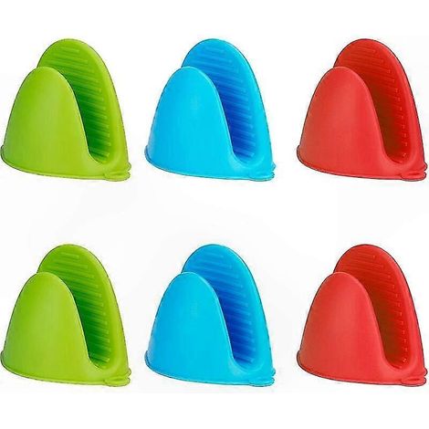 Gants de cuisine en silicone résistants à la chaleur, lot de 3 paires, mitaines micro-ondes, anti-chaleur, antidérapantes, petite taille, idéales pour four et cuisson. (1/4)