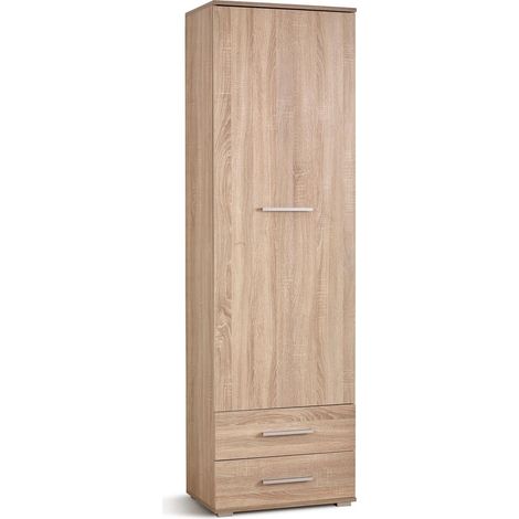 Estantería Cirveso 106, Roble Sonoma, Con cajones, Con puertas, Cerrable, Aglomerado laminado, Número de puertas: 1, Número de cajones: 2, 200x60x40cm (1/2)