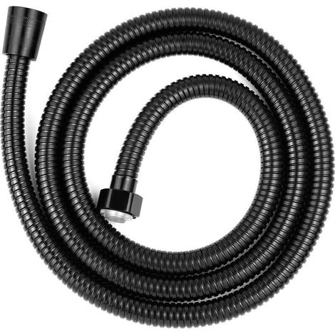 Flexible de douche 2 m, flexible de douche à main en acier inoxydable, flexible de douche 1/2 pouce noir (1/3)