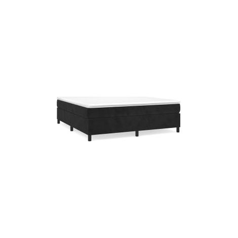 Sommier à lattes de lit et matelas Noir 160x200 Velours (1/5)