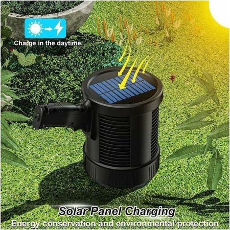 Wiederaufladbarer LED-Handprojektor mit 100.000 Lumen, großer, solarbetriebener, superheller Outdoor-Projektor mit COB-Lampe, 6 Modi, wasserdicht nach IPX5 (Schwarz) (1/5)