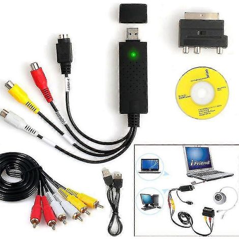 kit convertisseur USB 2.0 VHS vers DVD avec périphérique de capture audio et vidéo et câble RCA pour systèmes Windows 10 -t (1/3)