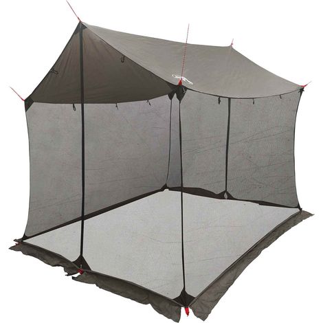 vidaXL Toldo de camping con paredes de malla Marrón Gris (1/2)
