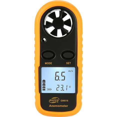 Anémomètre numérique GM816, anémomètre, débitmètre d'air portable à écran LCD, thermomètre (1/5)