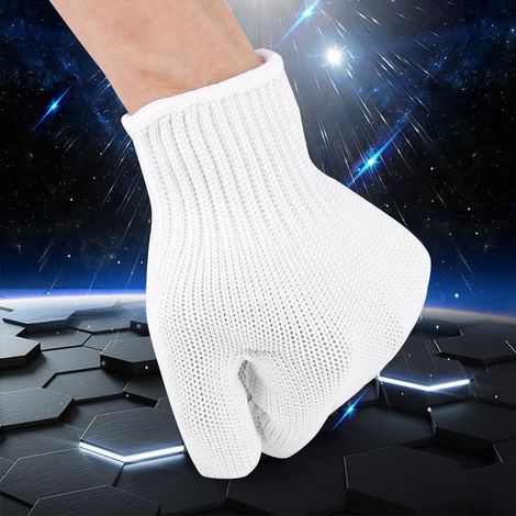 Schnittfeste Handschuhe, verstärkt mit Stahldraht der Güteklasse 5, weiß, Größe L (1/5)