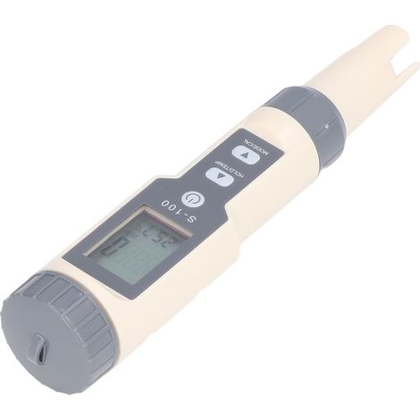 Wasserqualitätsmessgerät im Stiftformat, 4-in-1-Tester mit Hintergrundbeleuchtung, Salzgehalt, elektrische Leitfähigkeit, Gesamtfeststoffgehalt, Temperatur, S-100 (1/5)