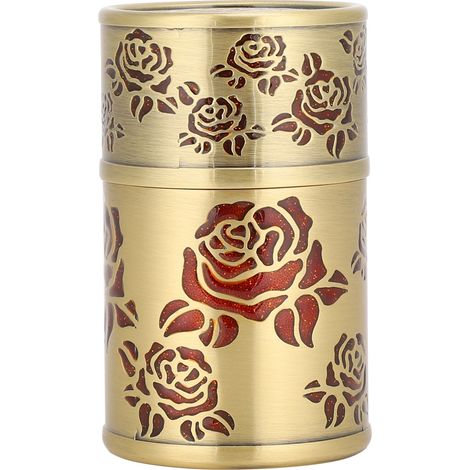 Porte-cure-dents et cotons-tiges rétro, boîte de rangement 2-en-1, rouge antique élégant à motif floral rose (1/5)