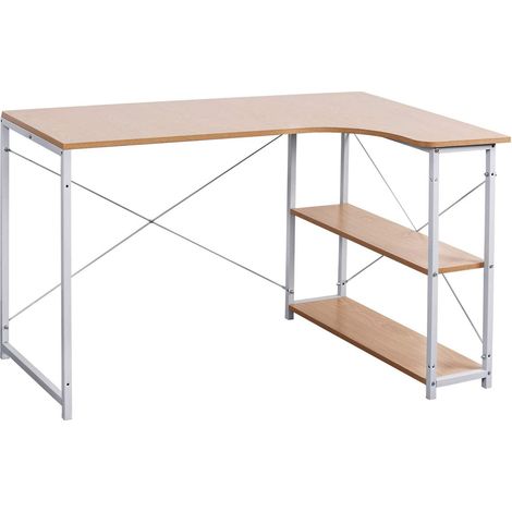 WOLTU Computer Desk Black Office Desk Writing PC Laptop Table Dining Gaming Table-Light Oak & Grey (1/5)