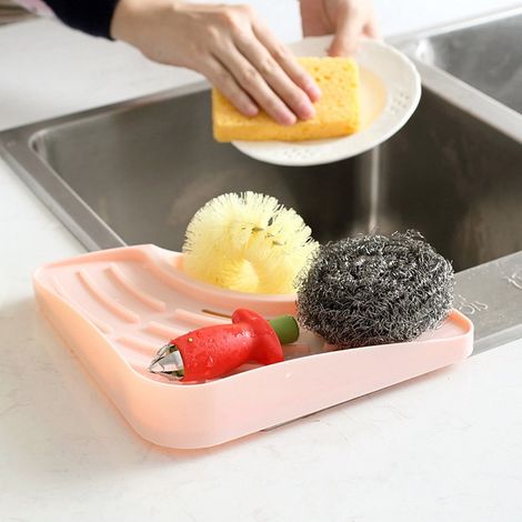 Rack D'Angle - Porte-Éponges De Cuisine - Pour Évier - 27 X 19 Cm - En Plastique - 1 Pièce (1/5)