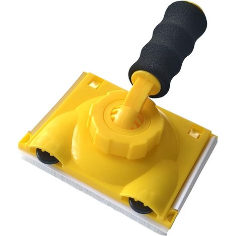 1 pièce Tampon Peinture Outil de Coupe Bordure de Peinture, Coupe-peinture manuel & Tampon à Peinture à Poignée Universelle Paint Pad(jaune) (1/5)