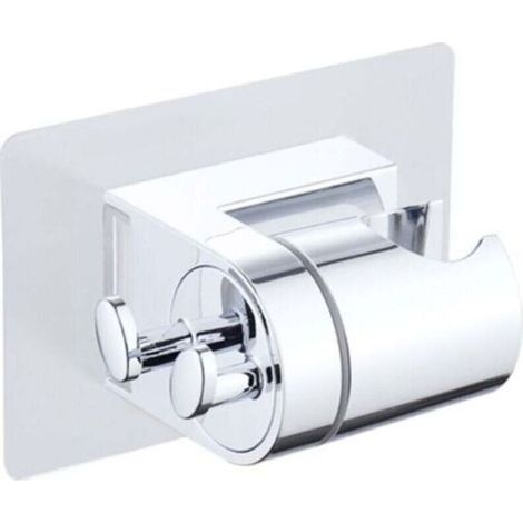 support douche sans percage, fixation par colle, réglable à 45°, support pommeau de douche universel avec crochet, support douchette, support de douchette toilette WC (1/5)