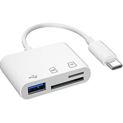 Lecteur de cartes USB-C vers SD, lecteur de cartes microSD/TF USB-C, adaptateur mémoire pour appareil photo USB (1/5)