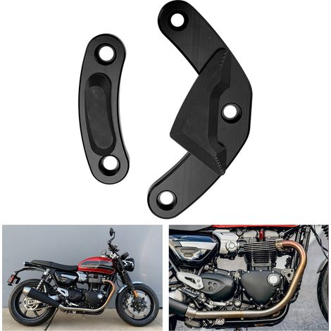 Protecteur de carter moteur noir pour Triumph Street Twin 2016-2019 - Couvre-cadre et glisseurs de protection