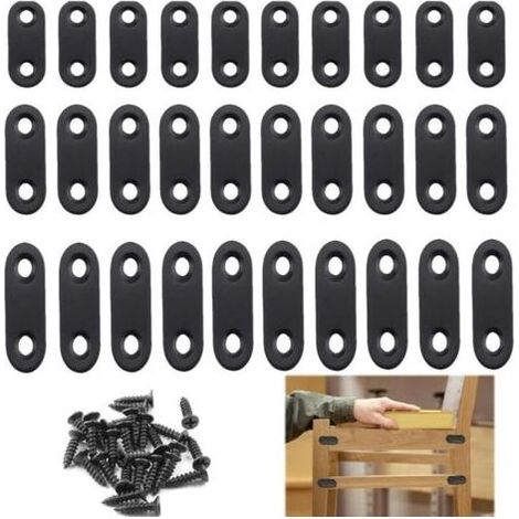 30 PCS Supports de Fixation Droits Plats Plats Plaques Acier Inoxydable Supports D’Angle, Pattes D'Assemblage, pour Le Travail Du Bois, Les Meubles Et Les Projets de Bricolage 40 Mm 50 Mm 60 M (1/4)