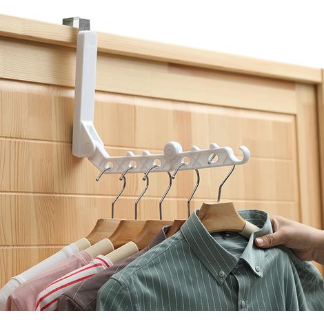Perchero de viaje, perchero para colgar en la puerta, perchero compacto, tendedero retráctil de pared con ganchos, para camping, vacaciones y uso en interiores. (1/5)
