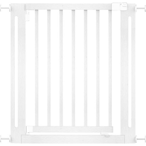 Safetots Wooden Elegance Gate, White, 79cm - 87cm, Pressure Fit Safety Gate, 57cm Extra Wide Doorway, Easy Installation