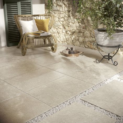 Grès cérame - CHANTILLY 2 - CREME - Grip - 60x9060x90 (1/2)